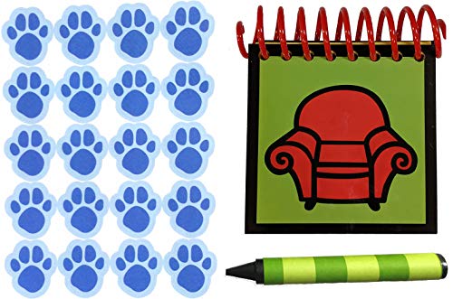 blues clues paw print - Handcrafted Handy Dandy inspired Notebook with 120 clue stickers and 1 black crayon 