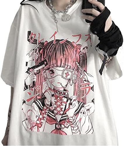 FASANIY Kawaii Harajuku Girl Women's T-Shirt Pastel Goth Clothes Anime  Yamikawa Plus Size Tops Japanese Oversized (Japanese Size 2XL, Kuro  Background), Pastel, XXL: Buy Online at Best Price in UAE 