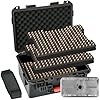 LOTOCASE 9mm Ammo Storage Box with Included Silica Gel Canister - Travel Safe Waterproof Ammo Case for .380 ACP, 9mm.40 S&W.45 ACP, 10mm, 5.7 FN.38 SPL.357 MAG (555 Pistol Round)