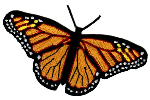 Monarch Butterfly Patch Iron-On Embroidered Colorful Insect Emblem Applique