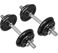 Amazon Basics Adjustable Dumbbell Hand Weight Set, 38 pounds, Black