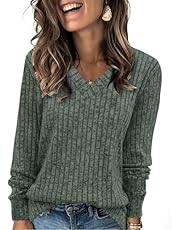 SAMPEEL V Neck Long Sleeve Shirts for Women Casual Fall Tops Lightweight Tunic Sweaters Fashion Clothes 2025