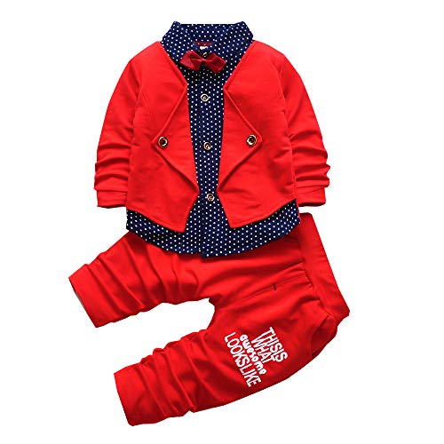 HZXVic 2pcs Baby Boy Dress Clothes Toddler Outfits Infant Tuxedo Formal Suits...