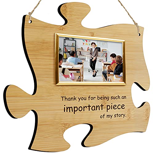 autism picture frame - Thank You For Being A Piece Of My Story - Hanging Modern Acrylic Puzzle Piece Sign with 6 x 4