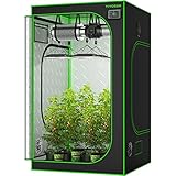 VIVOSUN S448 4x4 Grow Tent, 48"x48"x80" High Reflective Mylar with Observation Window and Floor Tray for Hydroponics Indoor Plant for VS4000/VSF4300