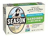 HIGH OMEGA 3's - Rich in Omega-3 Fatty Acids & excellent source of natural fish oils, Season Sardines are a great way to incorporate their nutritional benefits in your diet! SARDINES WILD CAUGHT - All of our sardines are wild-caught, low in mercury, ...