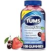 TUMS Gummy Bites Dietary Supplement for Occasional Heartburn Relief, Upset Stomach and Acid Indigestion, Great for a Summer BBQ - Cherry Berry Burst - 108 Count