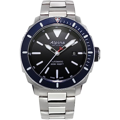 Alpina Men's 'Seastrong' Swiss Automatic Stainless Steel Diving Watch, Color:Silver-Toned (Model: AL-525LBN4V6B)