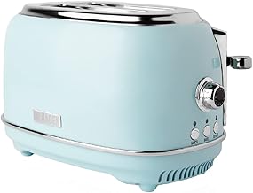 Haden Heritage Blue Toaster 2 Slice - Reheat, Cancel and Defrost Functions - Stainless Steel Housing Retro Toaster - Varia...