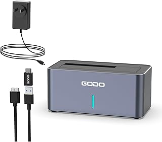 GODO Lecteur adaptateur SAS/SATA vers USB 3.0, boîtier SAS externe 2,5/3,5" avec câble USB-A vers USB-C/A, station d'accue...