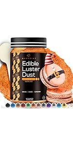 BeePoint Edible Glitter Luster Dust 15g - Food Grade, Vibrant Color Shimmer Powdered Dust for Dri...