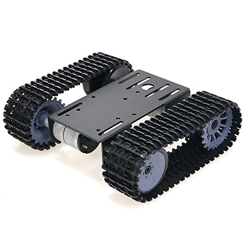 SZDoit Premium Robot Tracked Tank Car Chassis Starter Kit with DC Motor, Robotic Caterpillar Moving Crawler Platform Track for Arduion Raspberry Pie Microbit Python DIY Maker Remote Control RC Toy