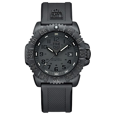 Luminox Men's 3051.BO Navy Seal Colormark 3050 Series, Quartz Movement With Rubber Band, Black Watch