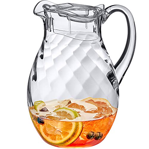 acrylic pitcher zak - Amazing Abby - Bubbly Whirly - Acrylic Pitcher (72 oz), Clear Plastic Water Pitcher with Lid, Fridge Jug, BPA-Free, Shatter-Proof, Great for Iced Tea, Sangria, Lemonade, Juice, Milk, and More