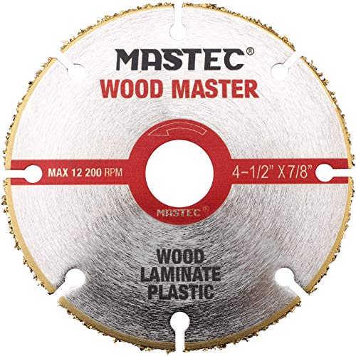 angle grinder wood carving blade - MASTEC 4 1/2 Inch Tungsten Carbide Cut off Wheel for Angle Grinders, Cutting Carving Disc for Wood Laminate Plastic with 7/8 Inch Arbor