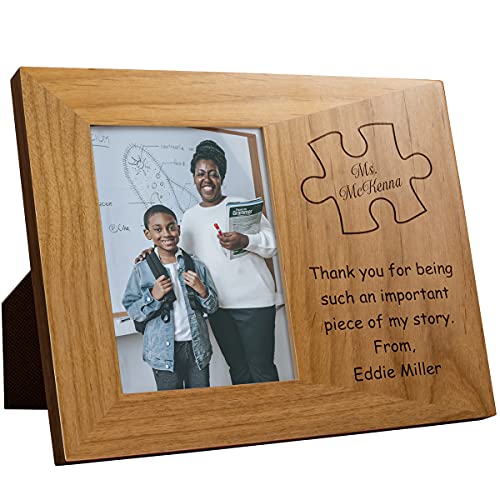 autism picture frame - Plaquemaker Personalized Thank You for Being A Piece of My Story Picture Frame -A Great Gift for Teachers, Leaders, & Mentors (Red Alder)