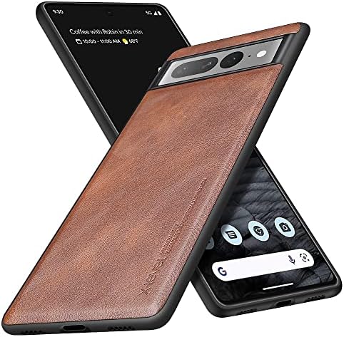 X-level Google Pixel 7 Pro Case, [Earl 3 Series] Anti-Scratch Premium PU Leather with Soft TPU Silicone Bumper Shockproof Protective Phone Cover Case for Google Pixel 7 Pro - Brown