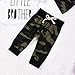 3Pcs Baby Boys Little Brother Camouflage Romper Tops+Pants Leggings+ Hat Outfits Set...