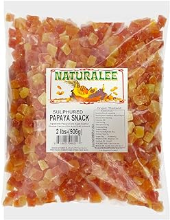 Naturalee Dried Papaya Snack 2 lb - Diced, Sulphured - Packed with Plant Based Energy