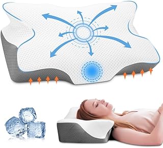 Anvo Cervical Pillow for Neck Pain Relief, Memory Foam Pillows for Neck and Shoulder Pain, Orthopedic Ergonomic Design for...