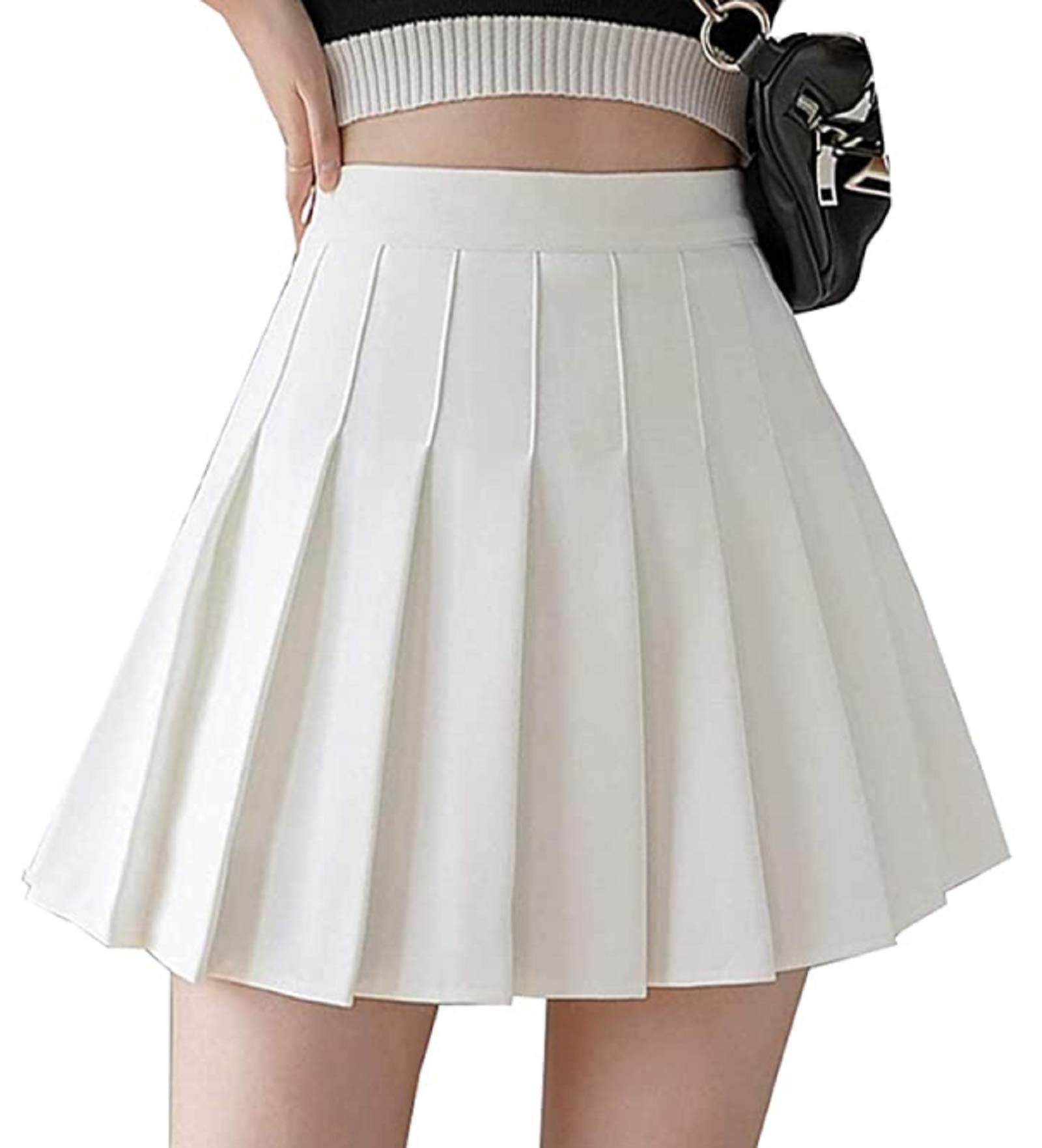 Buy Girls Women’s High Waisted Pleated Skater Tennis Skirt School ...