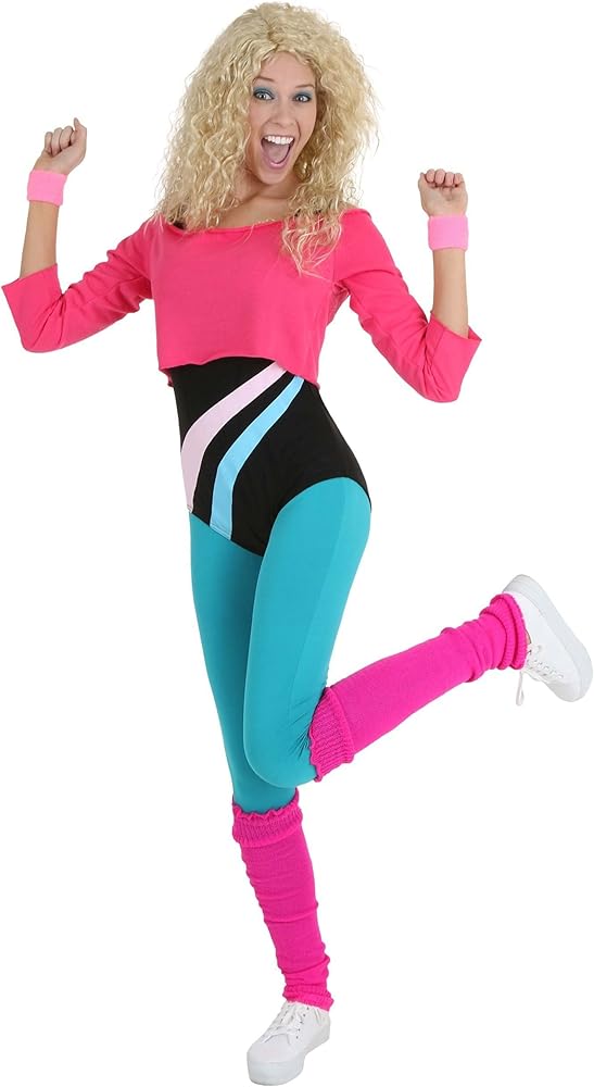 : Women 80's Workout Girl Adult Retro Fashion Women Aerobic  Costume Large : Clothing, Shoes & Jewelry