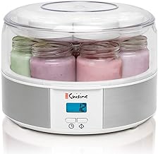 Euro Cuisine Yogurt Maker - YMX650 Automatic Digital Yogurt Maker Machine with Set Temperature - Includes 7-6 oz. Reusable...