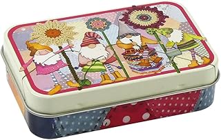 Emma Ball Crafting Gnomes Mini Hinged Tin for Bits n Bobs Needles Pins Pills and Things