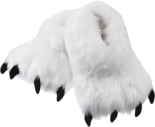 Winter Animal Paw Shoes Funny Fluffy Bear Slippers Plush Bear Shape Claw Non Slip Slippers Unisex Cute Costume House Shoes...