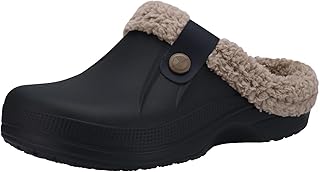 Beslip Classic Fur Lined Clogs Waterproof Winter Fuzzy Slippers for Women Men Indoor and Outdoor