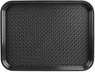 Olympia Kristallon Fast Food Tray, Small Size: 345 x 265 mm/ 13.5 x 10.5 inch, Black Polypropylene, Plastic Rectangular Re...