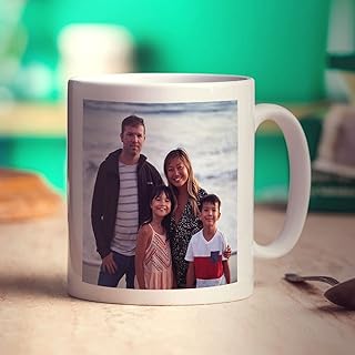 Personalised Photo Mug with Message - 11oz Cup - Add Your Own Text & Photo or Logo - Create Your Own - Customised Printed ...