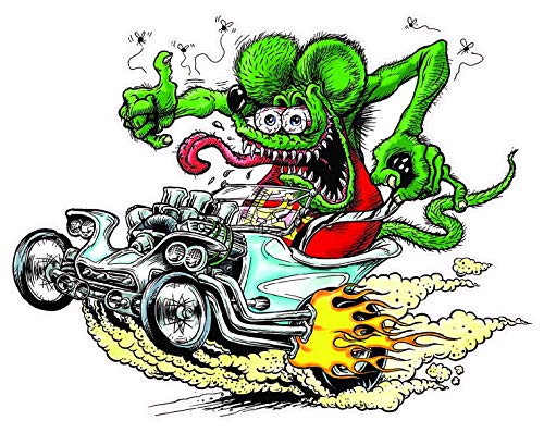 rat fink decals - Rat Fink T-Bucket - Sticker Graphic - Auto Wall Laptop Cell Truck Sticker - Easy Stick Sticker Graphic