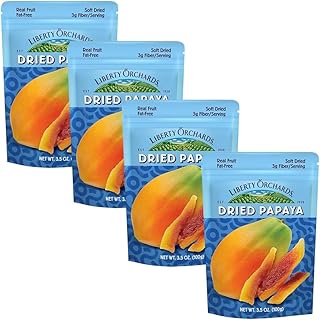 Liberty Orchard Dried Papaya Ideal for Busy Lifestyles - Naturally Sweet Fruit Snacks with No Added Sugar Ideal for Health...