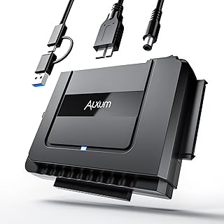 Alxum IDE SATA Adaptateur Disque Dur,USB 3.0 IDE et SATA Adaptateur for 2.5 and 3.5 inch HDD Or SSD,CD-ROM,CD-RW,DVD-RW,Ad...