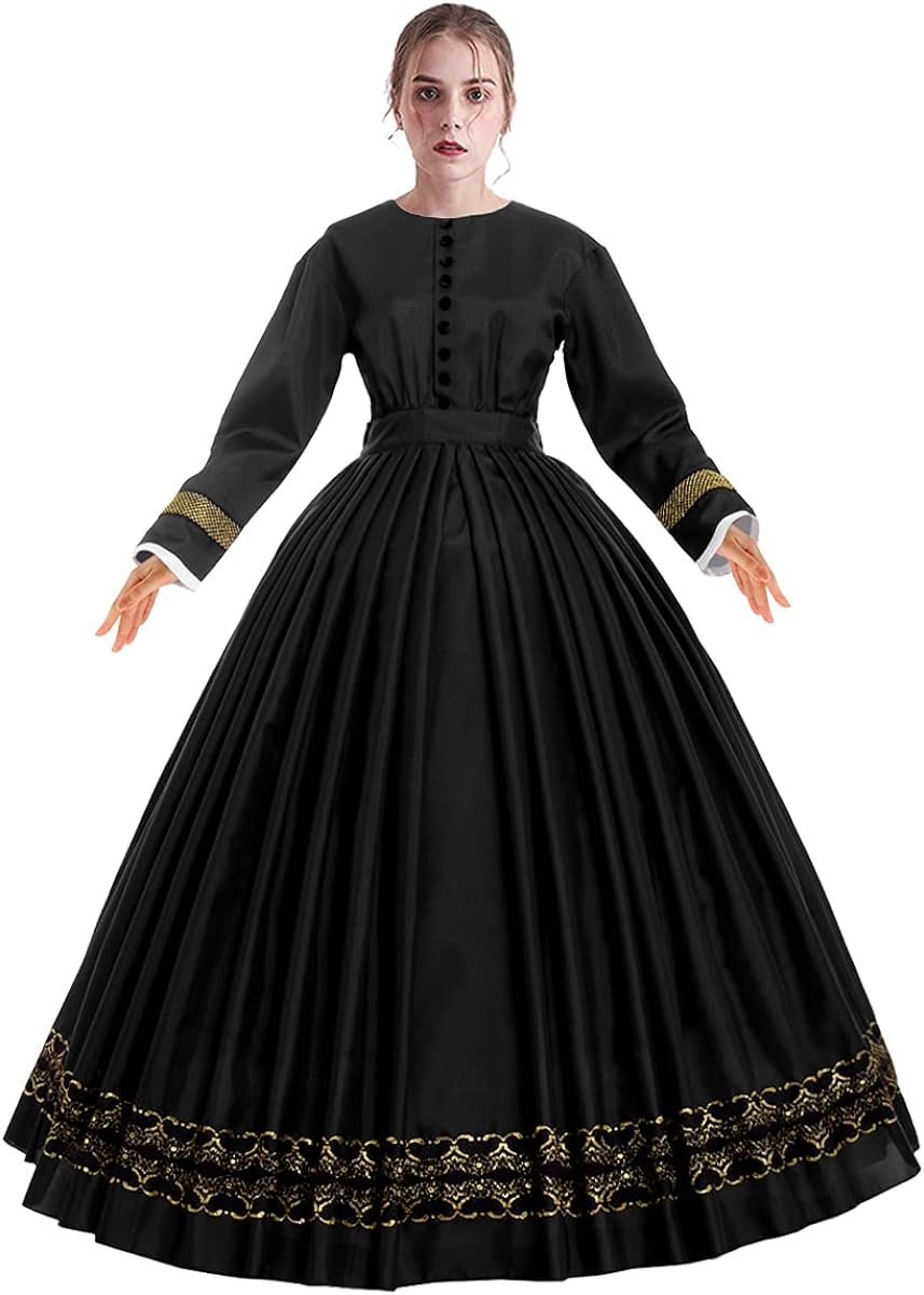 Victorian Dresses | Victorian Ballgowns | Victorian Clothing Women Victorian 1860s Dress with Petticoat Civil War Dress Vintage Costumes  AT vintagedancer.com