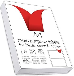 Multi-Purpose A4 White Self-Adhesive Labels - Die Cut 199.6 x 143.5mm - 2 Labels per Sheet - 100 Sheets per box/200 Labels...