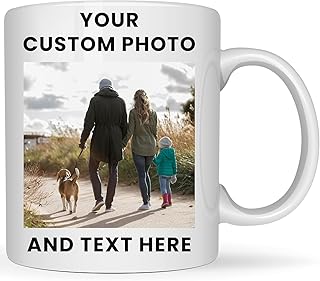 EKAM Personalised Mug Text Photo Printed Collage Design Logo Customised Gift Cup 11oz Various Options Mothers Fathers Day ...