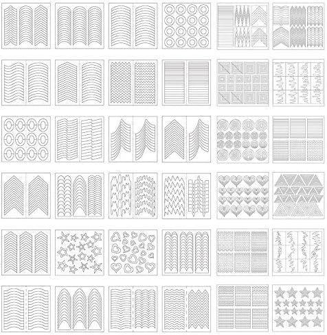 eBoot 1275 Pieces 49 Designs Nail Art Stencils French Tip Guides Stickers Form Fringe Guides Vinyl, 36 Sheets