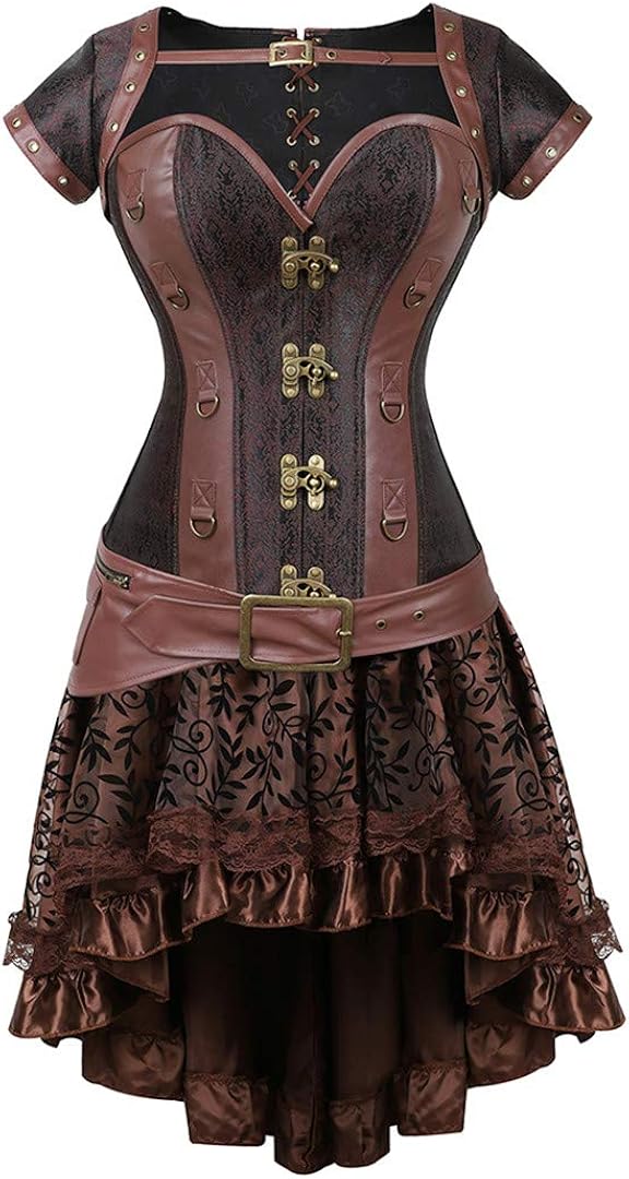 Vintage Lingerie | New Underwear, Bras, Slips Kranchungel Steampunk Corset Skirt Renaissance Corset Dress for Women Gothic Burlesque Corsets Costumes  AT vintagedancer.com