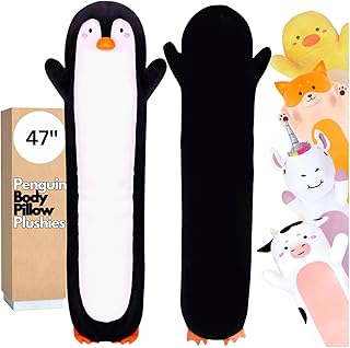 Cuddle Paws Penguin Plush Body Pillow for Kids 47 inches, Long Penguin Plush Toys for Kids, Penguin Cuddle Pillow, Giant P...