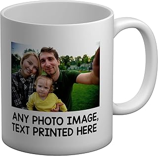 Shopagift Personalised Mug Any Photo Image Text Logo Design White 11oz Large Coffee Cup for Birthdays Mothers Fathers Day ...