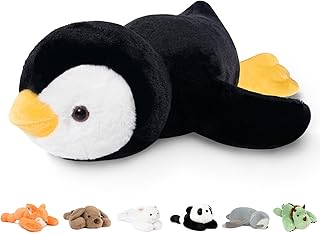 Niuniu Daddy 20" | 3.3 Pound Penguin Weighted Stuffed Animals for Adults Kids, Large Pillowfort Plush Animal Toys for Bab...