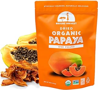 Mavuno Harvest Papaya Dried Fruit Snacks | Organic Dried Papaya Slices | Gluten Free Healthy Snacks for Kids and Adults | ...