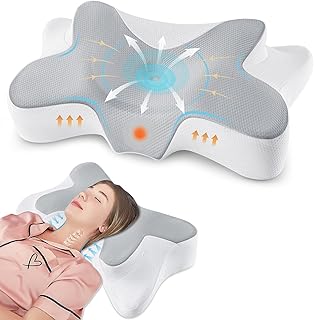 DONAMA Cervical Pillow for Bed Sleeping, Memory Foam Contour Neck Pillows with Breathable Pillowcase, Ergonomic Neck Suppo...