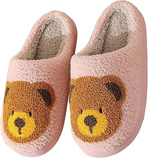 Christmas Slippers Reindeer Slippers for Women and Men Holiday Halloween Slippers Indoor Bedroom Fluffy Warm Fleece Slippe...