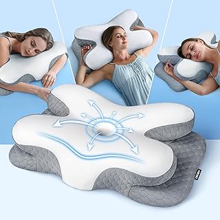 Osteo Enjoy Pain Relief Sleeping Cervical Neck Pillow, Ergonomic Contour Zoned Fits Side Sleeper, Non-Temperature Affected...