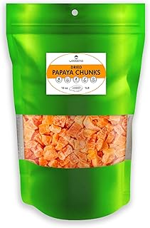 WOODCHA Dried Papaya Fruit, Dehydrated Papaya Chunks, Papaya Diced, Dried Fruit Snack,1lb…