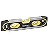 Amazon Basics 9-Inch Easy to Use Magnetic Torpedo Level and Ruler, with 180/90/45 Degree Bubbles, Black