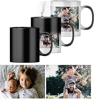 Personalised Heat Change Mug with Two Photo Collage (11oz) Personalise 2 Photos Magic Heat Collage Photo Mug Gift